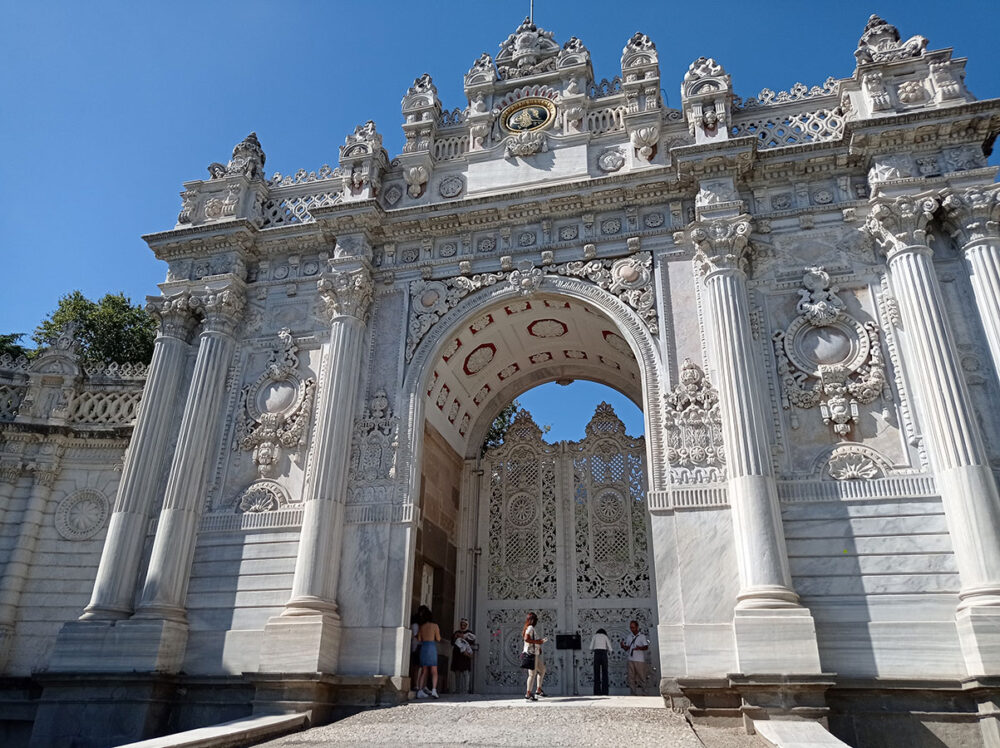 Entrance of the Dolmabahce Palace in Beyoglu neighborhood, Istanbul