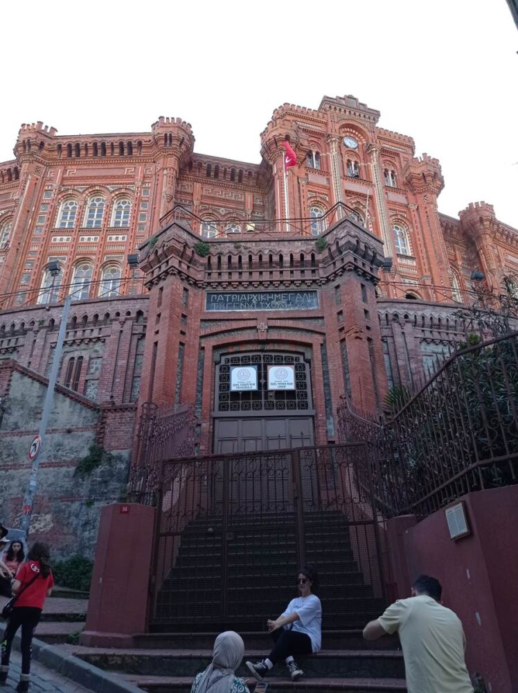 The red Building of the Greek Orthodox High School in Balat/Fener neighborhood, Istanbul
