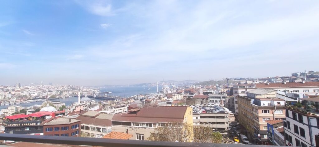 Rooftop view of Sultanahmet and Beyoglu neighborhoods in Istanbul