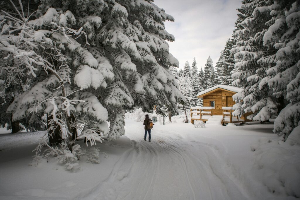 Bungalows and huts in Mount Uludag Bursa - ski resort near Istanbul Turkey 